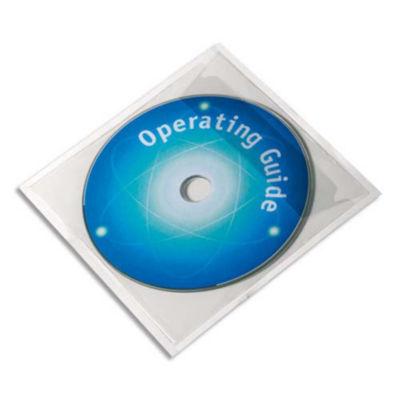 Durable Boîte de 10 pochettes adhésives pour CD_0
