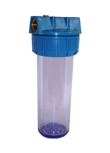 F430 - Corps de filtre multi-fonctions - Emporium du traitement de l'eau - 3 parties, cuve transparente SAN, inserts laiton_0