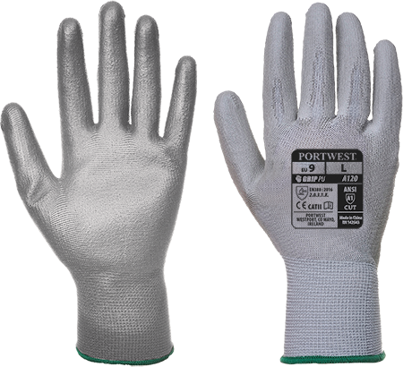 Gants anti-coupures - enduit PU gris A120, taille XS, résistance abrasion et déchirure_0