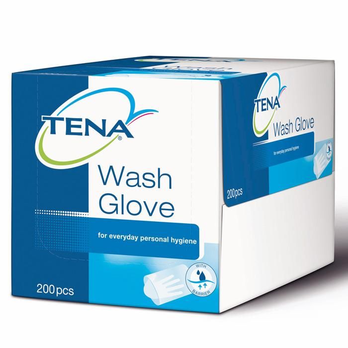 GANTS NON-PLASTIFIÉS TENA WASH GLOVE 200 PIÈCES