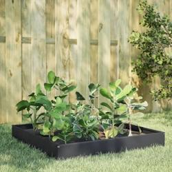Helloshop26 - Jardinière bac lit surélevé plantes fleurs terrasse jardin de jardin 100 x 100 x 26 cm acier anthracite 02_0039271 - 3000218572129_0