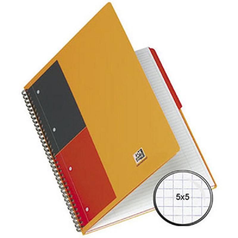 OXFORD CAHIER À SPIRALES ACTIVEBOOK - FORMAT A4 MAXI (80 G/M2) - 80 PAGES À PETITS CARREAUX