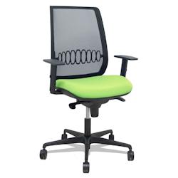 Piqueras y Crespo Silla Alares sincro malla negra bali pistacho brazo regulable - vert multi-matériau 397SM840B22B10B68R65_0