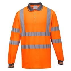 Portwest - Polo coton majoritaire manches longues HV Orange Taille L - L orange textile 5036108290307_0