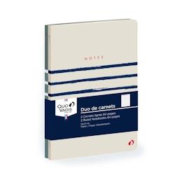 Quo Vadis - Carnet de notes - Fantaisie - Blanc - Pages Lignées - 15x21 cm - Papier Clairefontaine blanc - Fabrication française - bleu 2371316Q_0