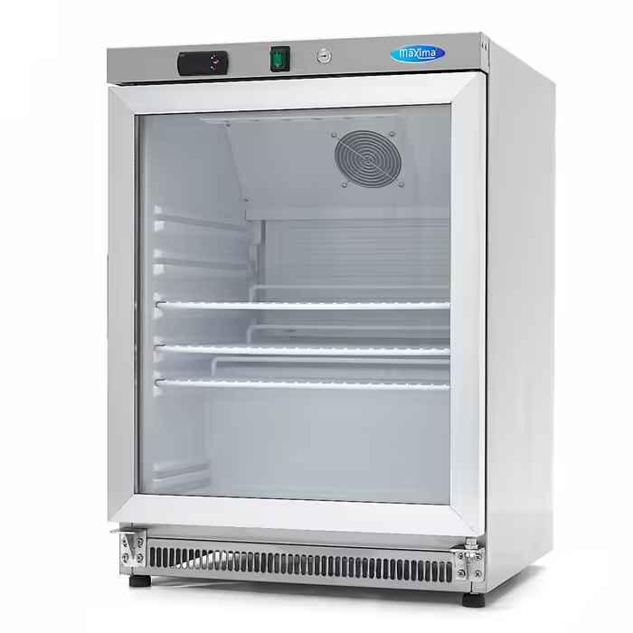 Réfrigérateur - 200 L - acier inoxydable - avec porte en verre- MAXIMA_0