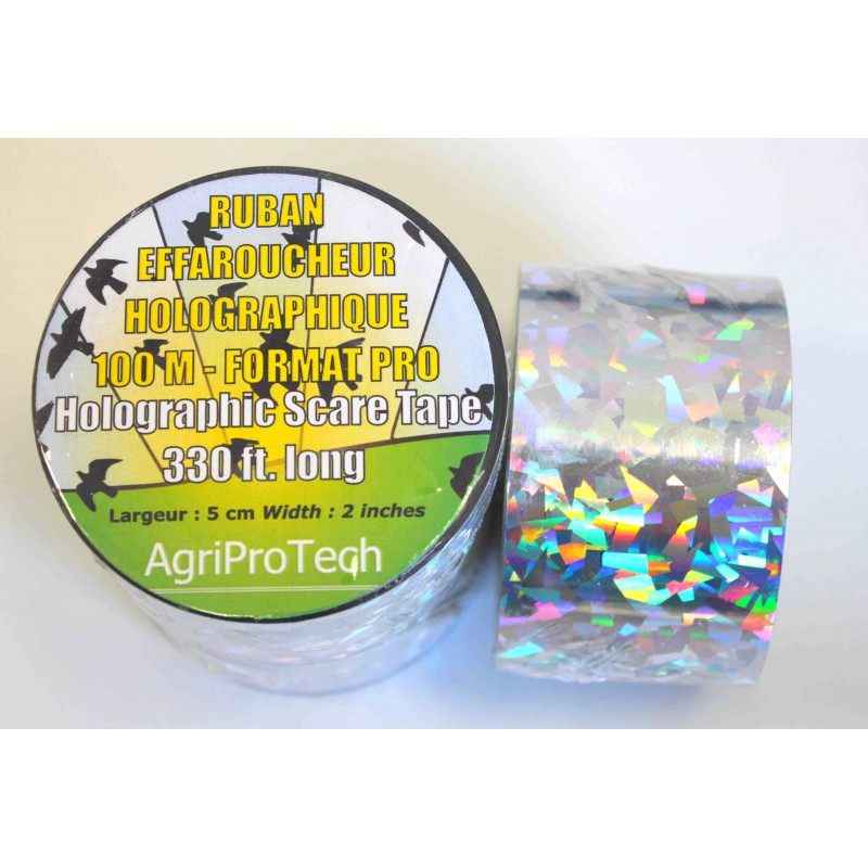 Ruban effaroucheur Agriprotech - 100 m longueur, double effet visuel et auditif_0