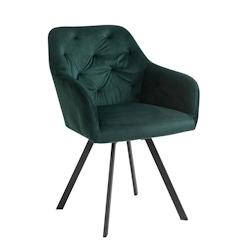 SalesFever Fauteuil | Fonction de rotation à 360° | Velours | L 61 x P 62 x H 85 cm | vert sapin - vert multi-matériau 396506_0