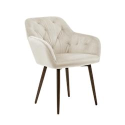 SalesFever Fauteuil | Velours | L 61 x P 45 x H 85 cm | crème - beige multi-matériau 396124_0