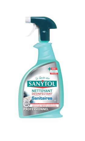 SPRAY NETTOYANT DÉSINFECTANT SANYTOL SANS JAVEL