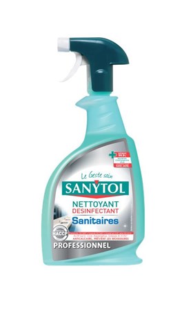 SPRAY NETTOYANT DÉSINFECTANT SANYTOL SANS JAVEL