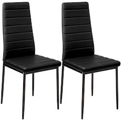 Tectake Lot de 2 chaises avec surpiqûre - noir -401838 - noir matière synthétique 401838_0