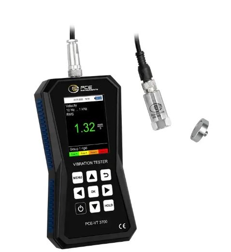 Vibromètre avec sonde magnétique - PCE-VT 3700 - PCE INSTRUMENTS - Accéléromètre avec écran graphique couleur et évaluation ISO 10816-3_0