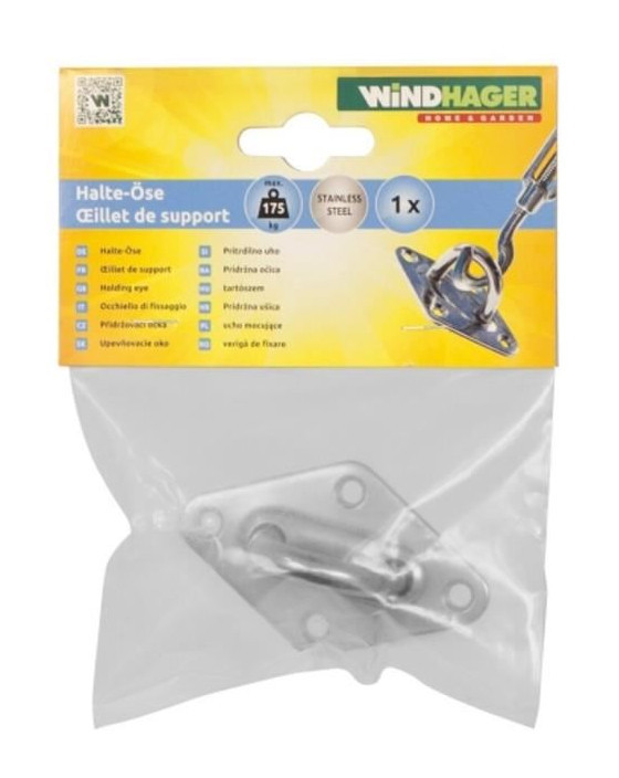 WINDHAGER OEILLET DE SUPPORT POUR VOILE OMBRAGE ADRIA - ACIER