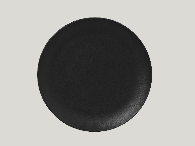 ASSIETTE PLATE ROND NOIR VOLCANO PORCELAINE Ø 27 CM NEO FUSION RAK