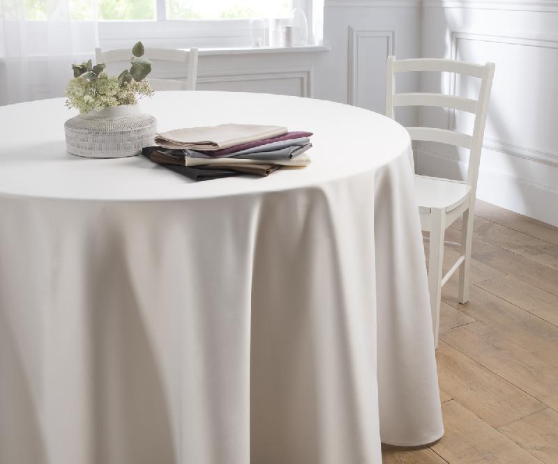 NAPPE ROND NOIR POLYESTER SATEN DENANTES
