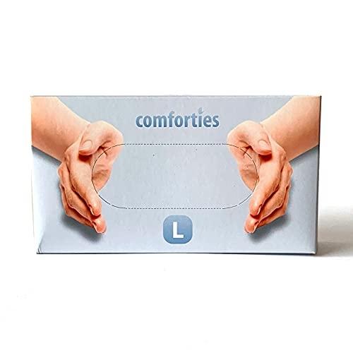 Comforties - Gants en nitrile ambidextres - Sans latex, non poudrés et texturés - Robustes et légers_0