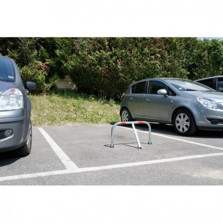 Arceau de parking avec cadenas - acier avec pieds en fonte - livré avec fixations béton - tube diamètre 38 mm_0