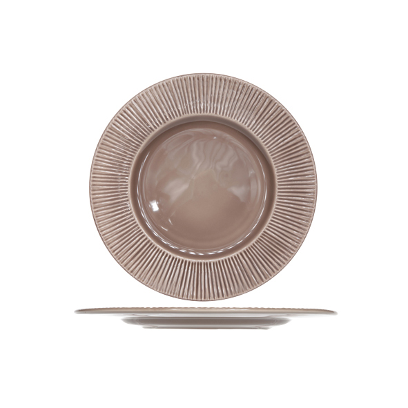 ASSIETTE PLATE RONDE TAUPE PATINE 28CM - A L'UNITÉ - COSY & TRENDY - EPIS
