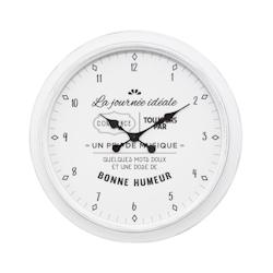 Atmosphera Pendule murale aspect rétro avec Citations D 60 cm - blanc 3560238438671_0