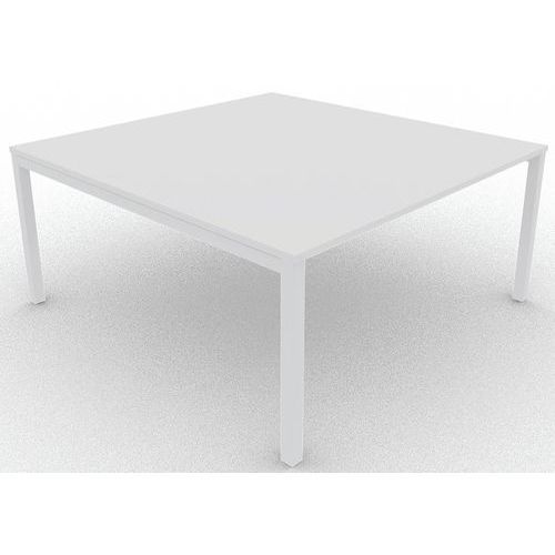 BUREAU PIED CARRÉ L160XP165 ÉP.25 MM CHÊNE BLANC/BLANC - EOL