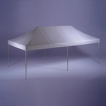 Chapiteau 8 m x 4 m - Structure aluminium anodisé argent - Toit polyester imperméable - Blanc_0