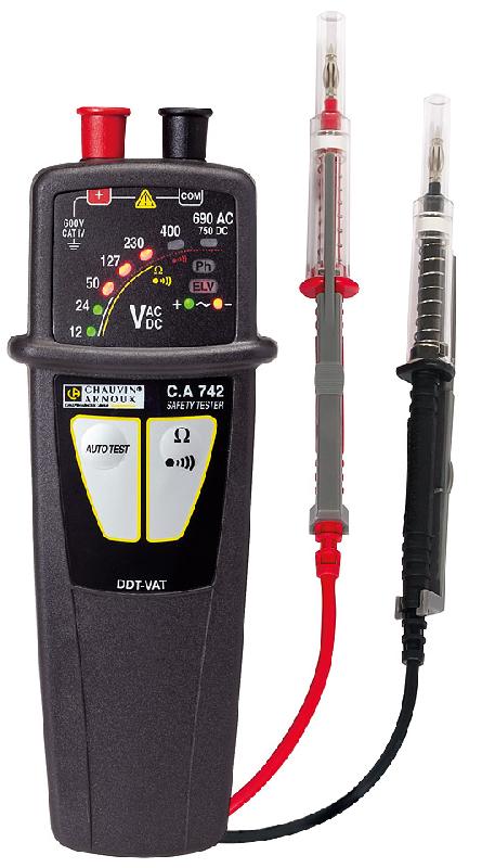 TESTEUR DE TENSION VAT, 12-690V AC / 12-750VDC - EN61243-3, IP2X, NFC18-510 - CARCA742-IP2X