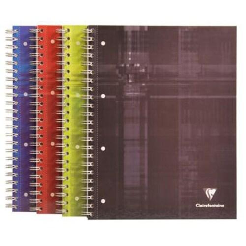 Clairefontaine Lot de 5 Cahier Metric Bind'O Block A4+ 225x297, 160p./80 feuilles perforées 90 g/m² reliure intégrale, Séyès cadré 4 couleurs -_0