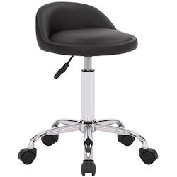CLP Tabouret de travail Teramo en similicuir Noir - noir polyester 316456_0