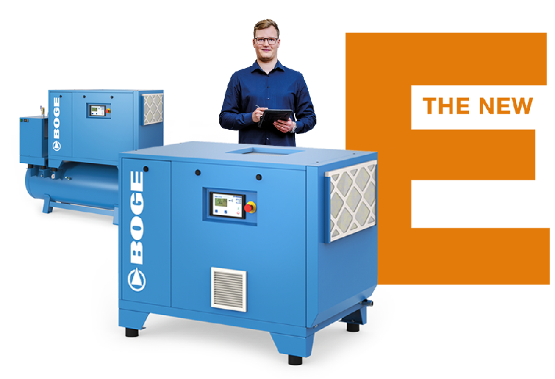 Compresseur à vis série E BOGE - 4 à 30 kW - Lubrifié à l'huile - Refroidi par air_0