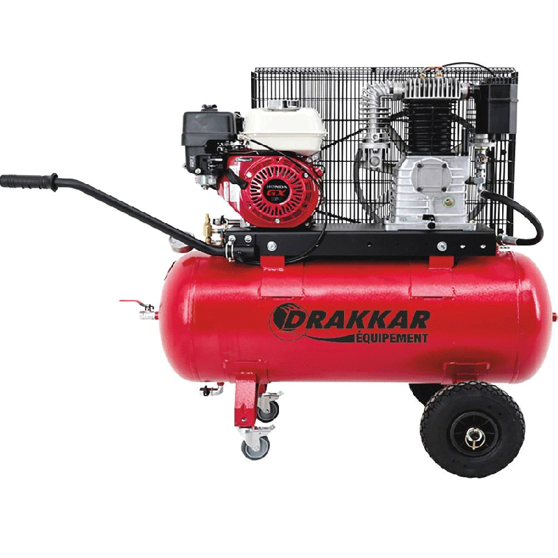 Compresseur d'air thermique essence 100L 5CV DRAKKAR - moteur Honda GX160 - 11584800_0