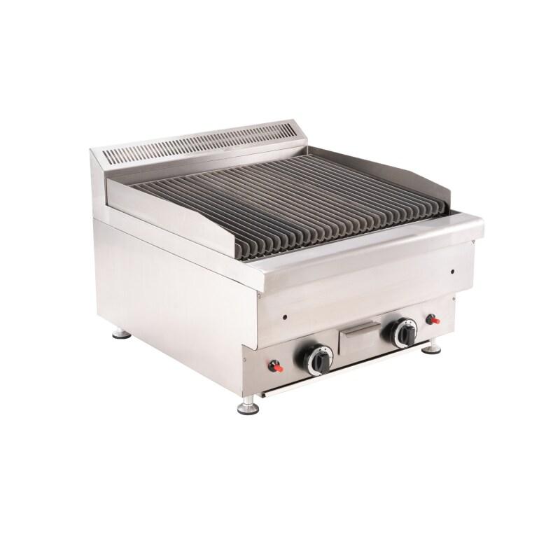 Cuistance Grill charcoal à gaz - plaque fonte rainurée - 2 brûleurs - gris GCHD600_0