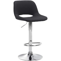 Décoshop26 - Tabouret de bar chaise haute x1 avec repose-pieds en tissu noir piètement métallique chromé 10_0004613 - noir 3000252199511_0