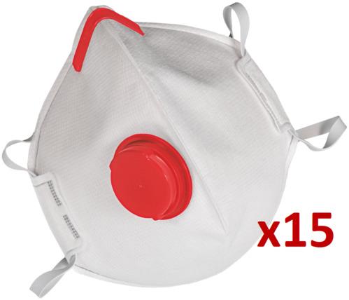 DEMI-MASQUE FFP3 AVEC SOUPAPE - NR D - EN149 - BOITE DE 15 - SACHETS INDIVIDUELS