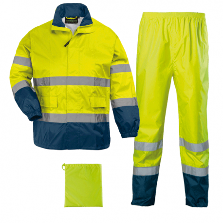 Ensemble de pluie HI WAY Breathane Hi-Viz - jaune / marine - Coverguard | 7HWRY_0