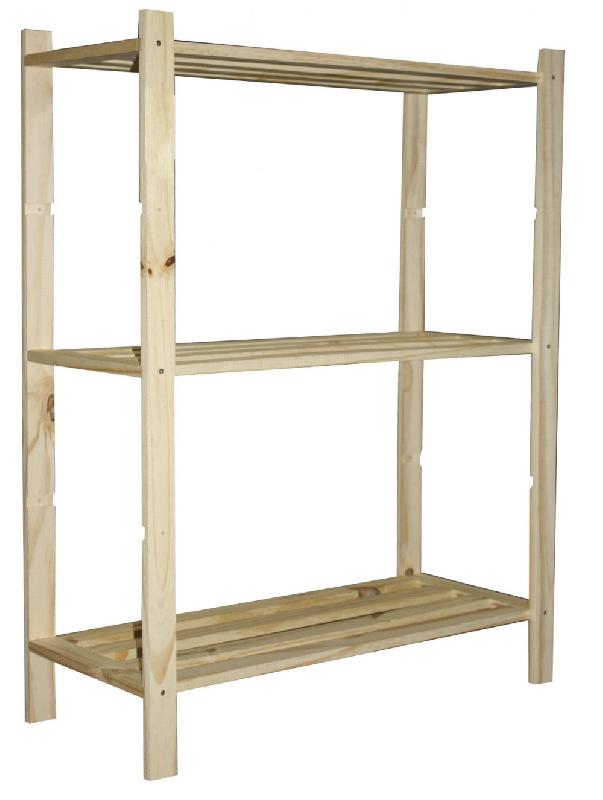 Étagère en pin - 3 tablettes réglables - 70 x 30 x 90 cm - Finition brute à personnaliser_0