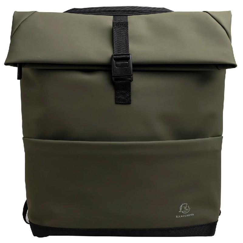 Exacompta - Réf. 17535E - Sac à dos ordinateur Exactive Young kaki - en PU ultra-doux et imperméable - grande poche aimantée et compartiment PC -_0