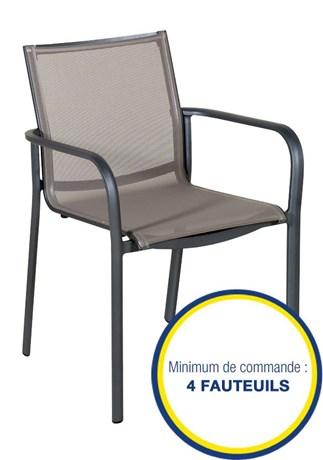 FAUTEUIL DE TERRASSE HEGOA MARRON ET TAUPE