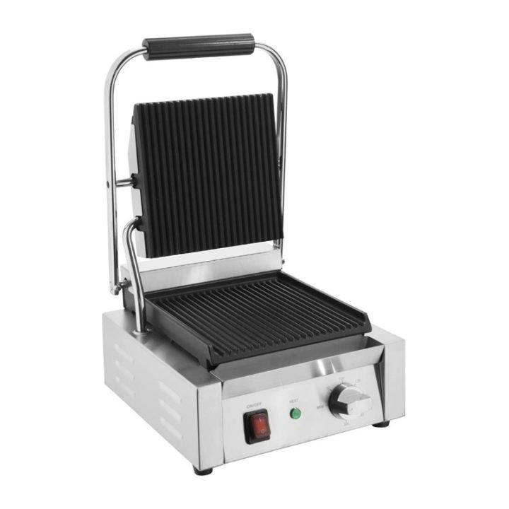 Gril de Contact Simple Rainuré Panini Buffalo – Fonte Émaillée – 1,5 kW, 220V - MONO_0