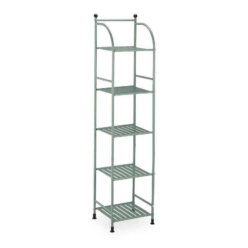 Helloshop26 - Étagère verticale polyvalente pour salle de bain cuisine salon 145 x 33 x 28 cm en métal noir 13_0011509 - vert métal 3000245805542_0