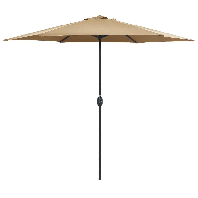 Helloshop26 - Parasol d'extérieur et mât en aluminium 270 x 246 cm taupe 02_0008290 - aluminium 3000443147765_0