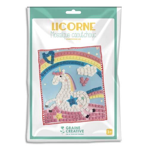 KIT MOSAÏQUE GRAINE CREATIVE CAOUTCHOUC SOUPLE LICORNE