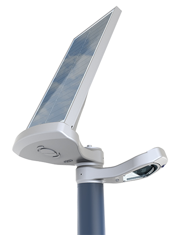 Lampadaire urbain solaire Soluo - LED - 10W - 1166 lm - acier galvanisé thermolaqué - hauteur 3,5 m - design moderne_0