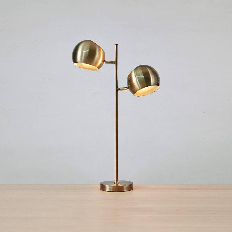 MARKSLÖJD LAMPE À POSER EDGAR, À 2 LAMPES, LAITON ANCIEN