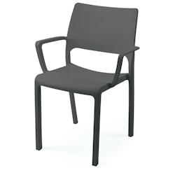 METRO PROFESSIONAL - Fauteuil gastro TRAMONTANA en résine de polypropylène 57,5x52,5x82cm avec accoudoirs - anthracite - 11961_0