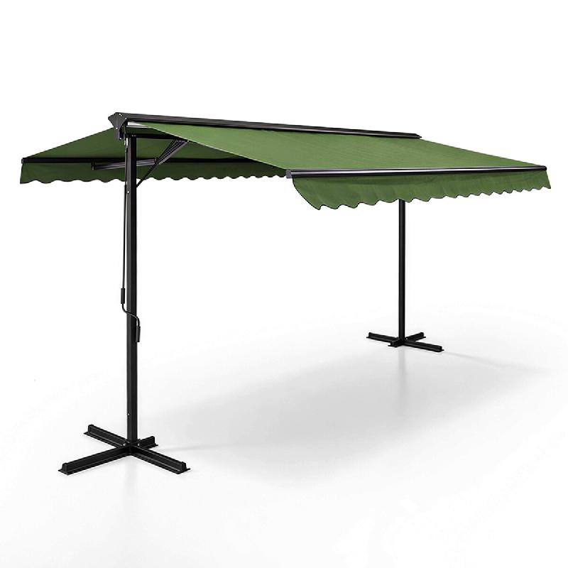 Oviala Business Store double pente avec coffre 3 x 4 m en aluminium vert cactus - vert aluminium 114884_0