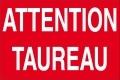 Panneau de prévention AS114 - Attention taureau - Format 300x200mm - Utilisation intérieure et extérieure_0