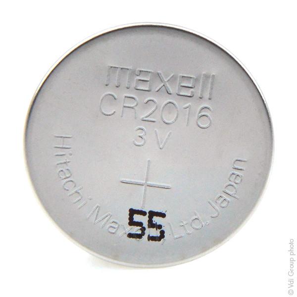 Pile bouton lithium CR2016 Maxell 3V - 90mAh - longue durée et haute performance_0