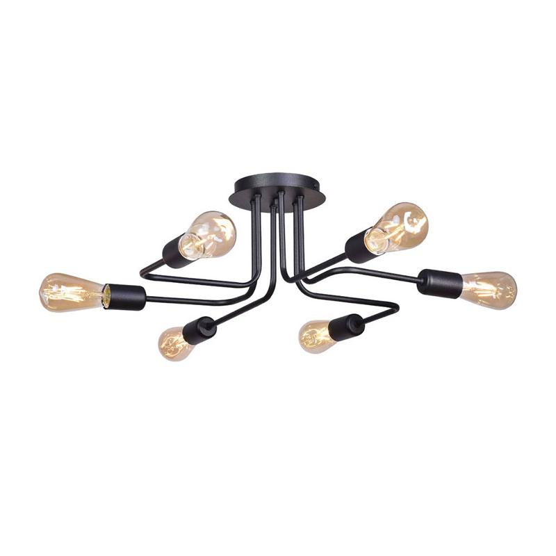 DOMILUCE PLAFONNIER ATOL À 6 LAMPES, NOIR