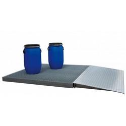 Plateforme de rétention galvanisée 125L - Zone de stockage intérieur pour liquides polluants_0